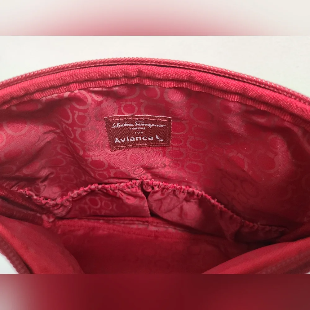 Salvatore Ferragamo Parfums Special Edition Burgundy Red Avianca Accessory Case